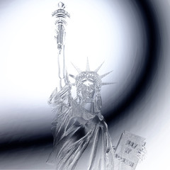 Digital 3D Illustration of a Statue of Liberty Relief