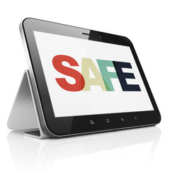 Protection concept: Tablet Computer with Safe on  display