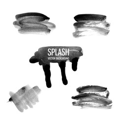 Abstract hand drawn painted black paint, ink brush stroke,background texture. Grunge artistic design element.Vector illustration