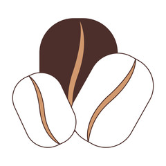 coffee beans set silhouette color section on white background vector illustration