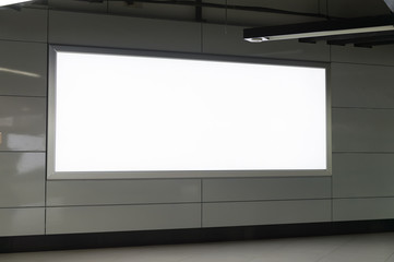 Large blank billboard on a street wall, banners with room to add your own text