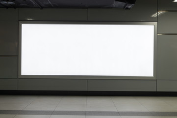 Large blank billboard on a street wall, banners with room to add your own text