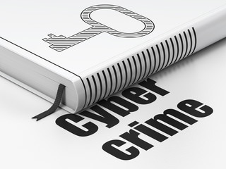 Safety concept: book Key, Cyber Crime on white background