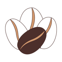 Obraz premium coffee beans set of four grains silhouette color section on white background vector illustration