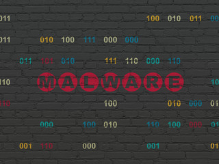 Safety concept: Malware on wall background