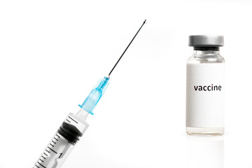 Syringe and vaccine capsule. Vaccination. World Immunization Day. Influenza. Hepatitis. Zika. Human papilloma virus. HIV.