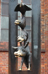 Monument of Bremen Town Musicians in Riga, Latvia