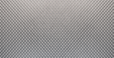 White rhombuses with a depression in the center of each, sharp edges, regular depth, neutral background. 3D rendering.