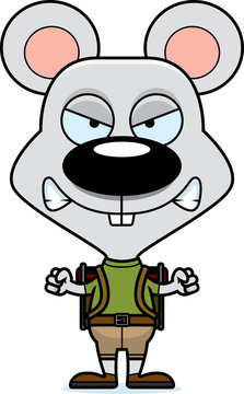 Cartoon Angry Hiker Mouse