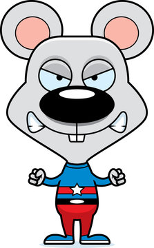 Cartoon Angry Superhero Mouse