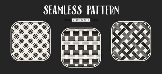 Abstract concept vector monochrome geometric pattern. Black and white minimal background. Creative illustration template. Seamless stylish texture. For wallpaper, surface, web design, textile, decor.