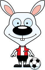 Cartoon Smiling Soccer Player Bunny