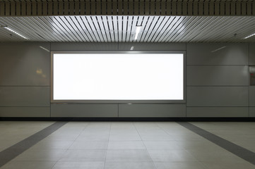 Large blank billboard on a street wall, banners with room to add your own text