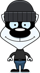 Cartoon Smiling Thief Kitten