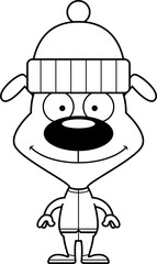 Cartoon Smiling Winter Puppy