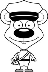 Cartoon Smiling Mail Carrier Mouse