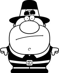 Cartoon Pilgrim Bored