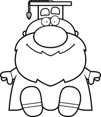 Cartoon Professor Sitting