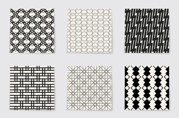 Abstract concept vector monochrome geometric pattern. Black and white minimal background. Creative illustration template. Seamless stylish texture. For wallpaper, surface, web design, textile, decor.