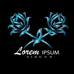 Rose Logo symbol with black Background