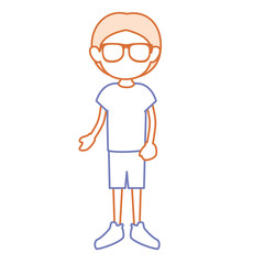 cute little boy with glasses avatar character