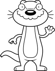 Cartoon Otter Waving