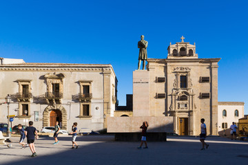 Enna (Sicily, Italy) - San Michele Arcangelo church in piazza Mazzini, in the ancient centre of Enna