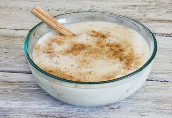 Rice with milk and cinnamon.