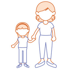 mother with daughter avatars characters