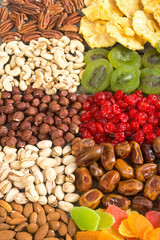 Mix of nuts , dried and candied fruit