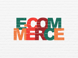 Finance concept: E-commerce on wall background