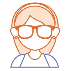 Fototapeta premium beautiful woman with glasses avatar character