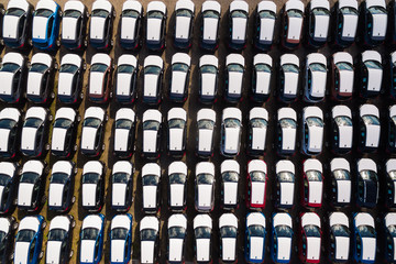 Fototapeta premium New cars, view from above
