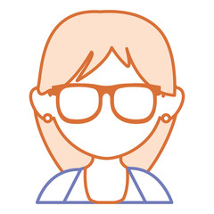 beautiful woman with glasses avatar character
