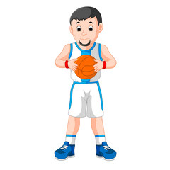 Fototapeta premium energetic young man playing basketball