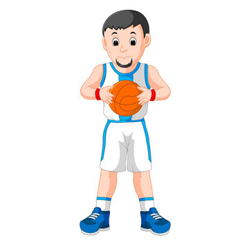 energetic young man playing basketball