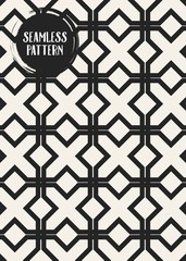 Abstract concept vector monochrome geometric pattern. Black and white minimal background. Creative illustration template. Seamless stylish texture. For wallpaper, surface, web design, textile, decor.