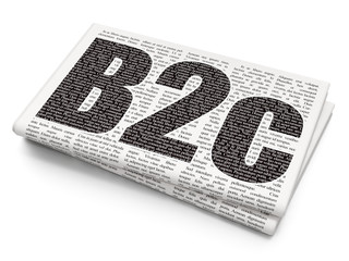 Business concept: B2c on Newspaper background