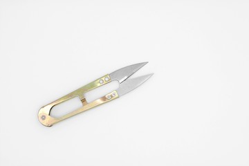 antique scissors isolated on white background