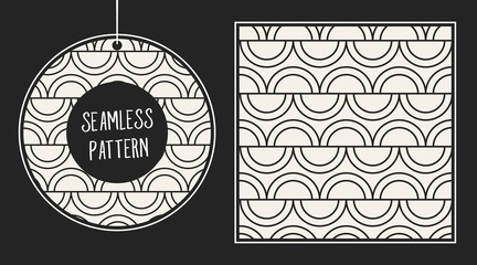 Abstract concept vector monochrome geometric pattern. Black and white minimal background. Creative illustration template. Seamless stylish texture. For wallpaper, surface, web design, textile, decor.