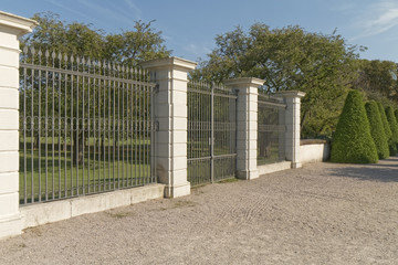 Victorian fence with a gate in the park
