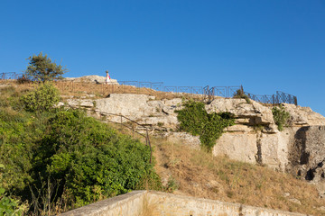 Fototapeta na wymiar Enna (Sicily, Italy) - Rock of Ceres, an important site for devotion to the goddess, now archaelogical site in the uptown of Enna