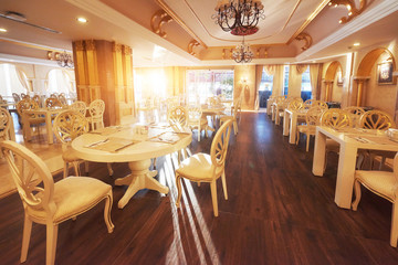 New and clean luxury restaurant in European style. Amara Dolce Vita Luxury Hotel. Resort. Tekirova-Kemer