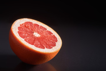 Grapefruit isolated on a black background