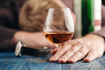 problem of alcoholism, man stop drinking more