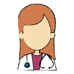 female doctor with stethoscope avatar character