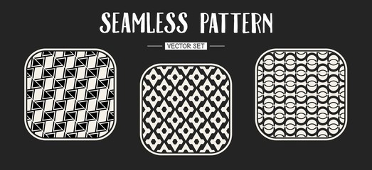 Abstract concept vector monochrome geometric pattern. Black and white minimal background. Creative illustration template. Seamless stylish texture. For wallpaper, surface, web design, textile, decor.