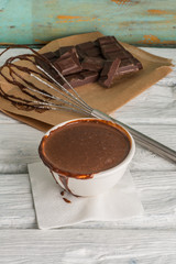 Chocolate on egg beater