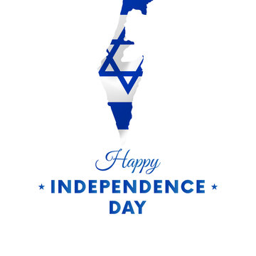Israel Independence day. Israel map. Vector illustration.