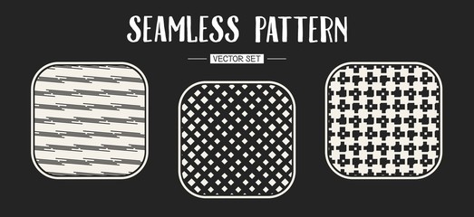 Abstract concept vector monochrome geometric pattern. Black and white minimal background. Creative illustration template. Seamless stylish texture. For wallpaper, surface, web design, textile, decor.